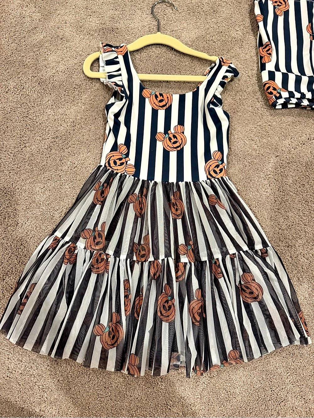 Made by Molly Pumpkin Stripe Dress with Matching Shorts